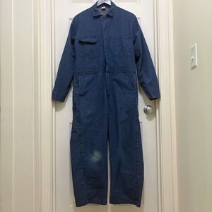 Vintage Big Ben Blue Denim Coveralls 38R Workwear Mechanic Boiler Suit USA Made